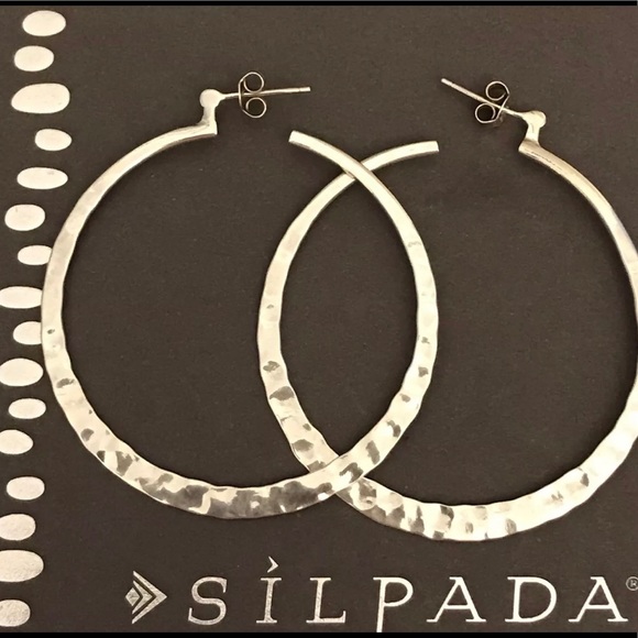 Silpada Sterling Silver Hammered Earrings P1287 - Picture 3 of 16